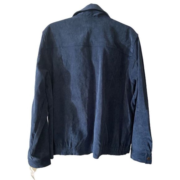 Alfred Dunner Zip Up Jacket Womens 16 Blue Corduroy Long Sleeve Collared NWT - Picture 5 of 5